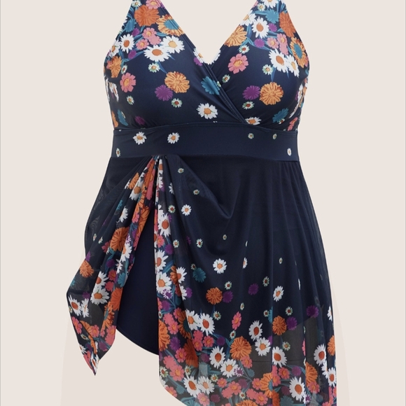 BloomChic Mesh Overlay Swim Sundress - Picture 3 of 17